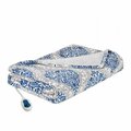 Beautyrest 60 x 70 in. Senna Heated Print Plush Throw - Indigo BR54-0670